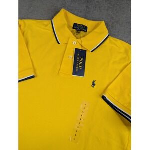 NWT Polo Ralph Lauren Polo Shirt Kid Boy L 14/16 Yellow Cotton Mesh Classic Pony